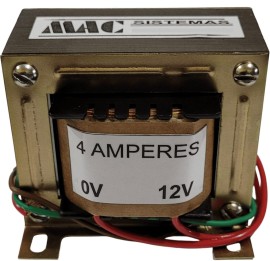 Transformador 0 - 12v 4a 50W Trafo - 120v Primario Com 2 fios - Mac Sistemas