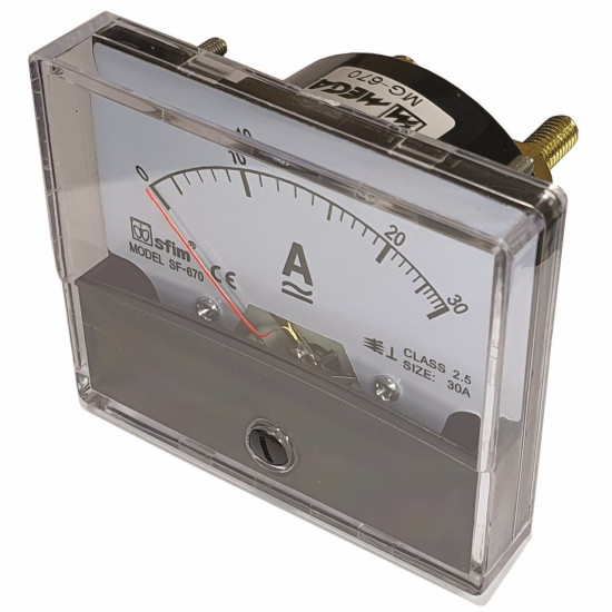 Amper�metro Anal�gico AC/DC 30a Sf670 Com Terminais Em Lat�o