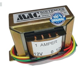 Transformador : 12V - 0 - 12V ou 12+12v 1A 12W Primario com 4 Fios - Mac Sistemas